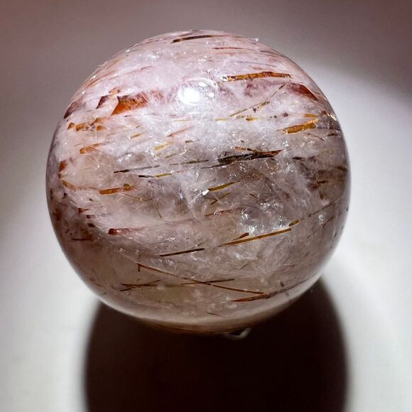 Golden Rutilated Quartz Marble Sphere‎ (#17) - Picture 7 of 11